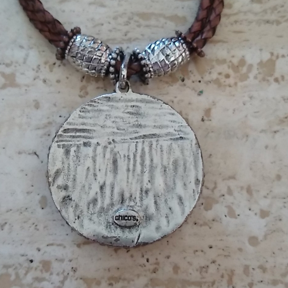 Chico's rope style necklace with medallion - Picture 3 of 3